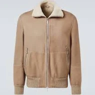 Áo bomber da lộn Brunello Cucinelli nam tobacco